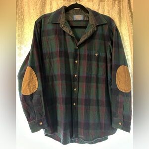 100% wool Pendleton with elbow pads